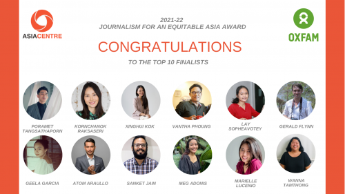 Read more about the article Asia Centre and Oxfam Announce 2021-22 Journalism Award Finalists
