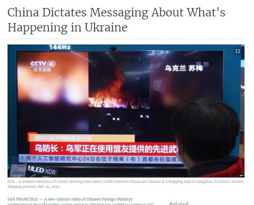 Read more about the article China Dictates Messaging About What’s Happening in Ukraine